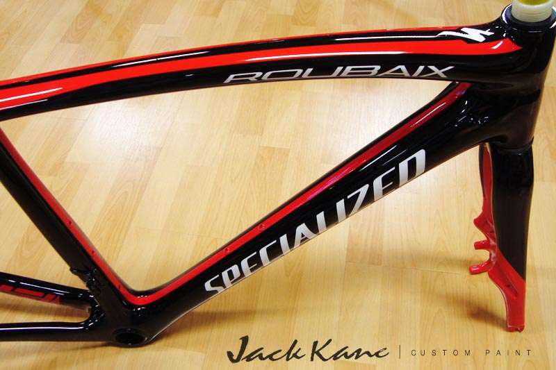 Specialized Roubaix SL4 – Black, Red, White | Jack Kane Custom Racing Bicycles – Custom Painted Bicycles. USA Built Order